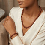 Brown Goldstone Chip Bead Necklace & Bracelet Set