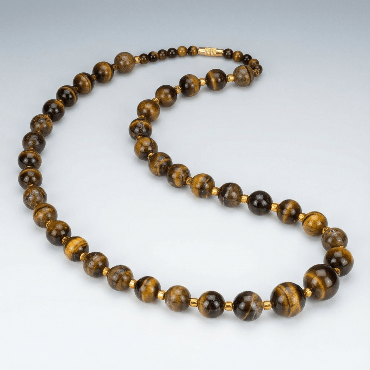 99065e3f-63c5-4983-8ad4-3193dd8287b6 Golden Brown Tiger Eye Beaded Gemstone Necklace - Image 2