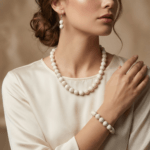 White Howlite Round  Beaded Set